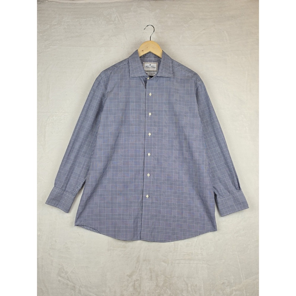 Brooks Brothers Luxury Shirt Collection Thomas Mason Mens 16 32 Blue Glen Plaid